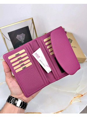 Kadın Çok Bölmeli Küçük Cüzdan Turuncu Hakiki Deri 2064