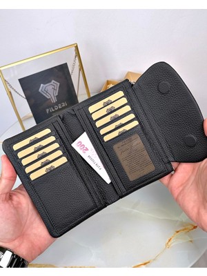 Kadın Çok Bölmeli Küçük Cüzdan Turuncu Hakiki Deri 2064