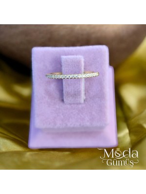 Moda Gümüş Evi 925 Ayar Gümüş Yarım Tur Kadın Yüzük & Alyans (Model4)