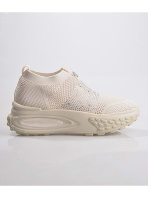 Guja 25Y305-4 Kadın Taşlı Sneaker Ayakkabı Bej