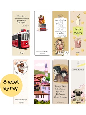 Ortaya Karışık Kitapayracı 8'li Set