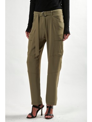 Barbara Bui Kemerli Cep Detaylı Dökümlü Krep Pantolon