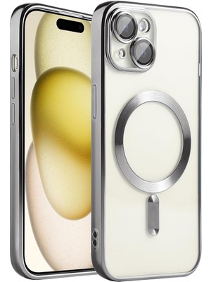 Dexmon iPhone 15 Uyumlu Kılıf Kamera Lens ve Hoparlör Toz Korumalı Magsafe Şarj Özellikli Esnek Silikon