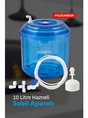 SUROBOTIC Yeni Nesil Arıtma Smart 10 Litre Hazneli Sebil Aparatı - 10 Metre Hortum