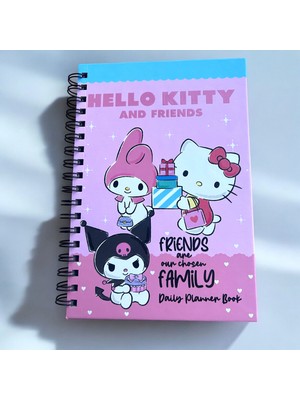 Hello Kitty ve Arkadaşları Günlük Planlayıcı Defter - Eğlenceli ve Renkli Kuromi Organizasyon Defteri