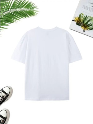 Woodroffe Kadın Anne Kız Tema Baskılı T-Shirt Oversize Salaş