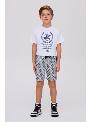 Beverly Hills Polo Club Erkek Çocuk Desenli Şort Standart Kalıp Renkli Cep İle