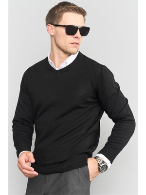 Çetinkaya Mentality 3176 Erkek Siyah Triko