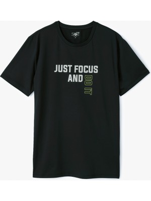 Koton Kısa Kollu Bisiklet Yaka Slogan Baskılı Spor Tişört