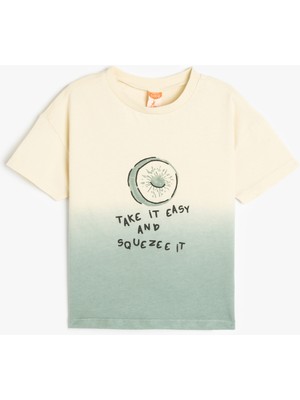 Koton Bisiklet Yaka Kısa Kollu Pamuklu Nakış Detaylı Tişört