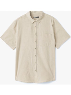 Koton Kısa Kollu Pamuklu Cep Detaylı Slim Fit Gömlek