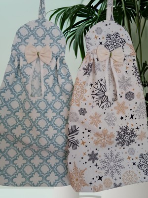 Avantajlı Ikili Poşetlik ( Turkuaz Varak Desenli+ Kar Taneli)