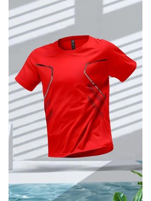 Fusto Mikro Polyester Slim Fit Performans Antrenman Sporcu Erkek Tshirt