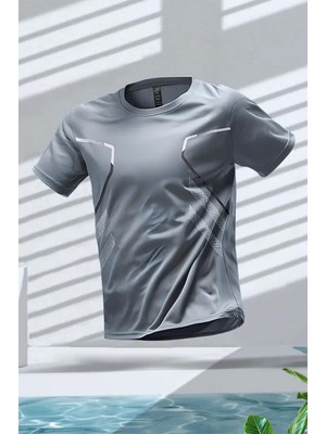 Fusto Mikro Polyester Slim Fit Performans Antrenman Sporcu Erkek Tshirt