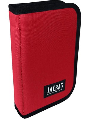 Jacbag Kırmızı Sert Kapaklı Lastikli Düzenleyici Organizer Kalemlik