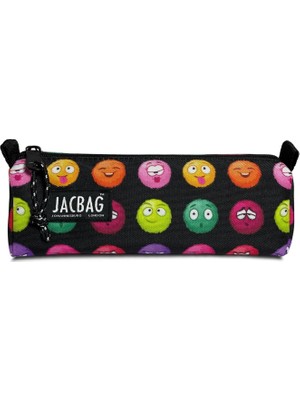 Jacbag Emoji Kız Çocuk Tek Bölmeli Üçgen Okul ve Ofis Kalem Kutusu