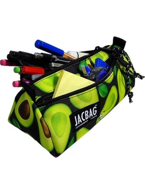 Jacbag Dual Prime Iki Bölmeli Üçgen Avokado Yeşil Kız Çocuk/kadın Kalem Çantası