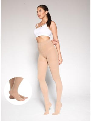Varicease 7240 Comfort Ccl-2 Orta Basınç (23-32 Mmhg) Açık Burun Külotlu Varis Çorabı (Siyah & Ten)