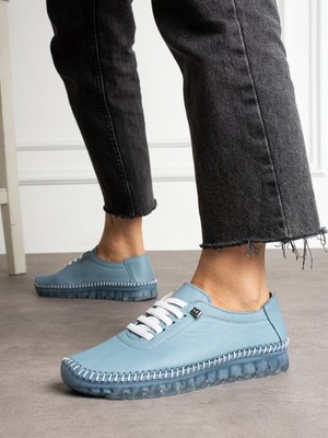 Alemdar Shoes Ventus Mavi  Deri Kadın Ayakkabı