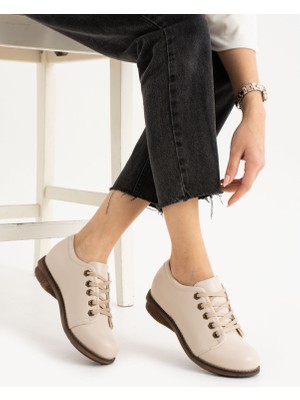 Alemdar Shoes Blaze Krem Ortopedik Taban Kadın Ayakkabı