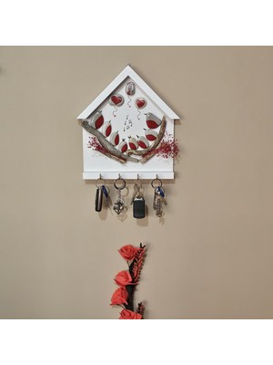 Sevgililer Günü Handmade Anahtarlık Askılığı Kapı Giriş Dekoratif El Yapımı Taş Boyama 3 Boyut