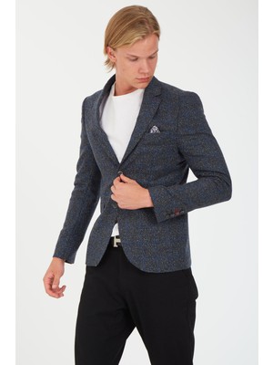 Sposo 5135 Dar Kalıp Kareli Antrasit Erkek Blazer Ceket