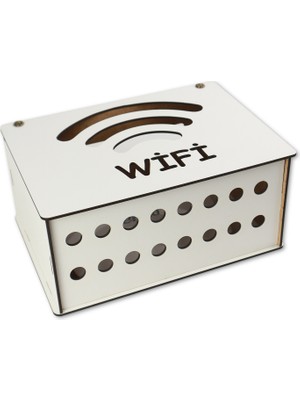 Dekoratif Modem Saklama Kutusu / Wifi / Beyaz