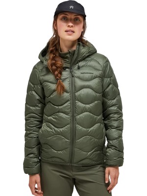 Peak Performance Helium Down Hood Kadın Yeşil Outdoor Ceketi