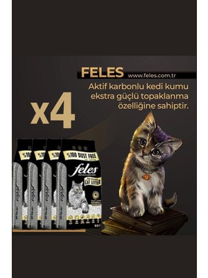 Soche Maswa Feles Tozsuz Kedi Kumu 40 Lt x 4 (Kokusuz, Topaklaşan, Doğal, Aktif Karbonlu)