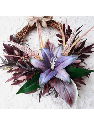 Lotus Hediye Islak Zambaklı Kapı Süsü Çelenk