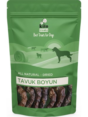 Kito Tavuk Boyun Çiğnemelik Köpek Ödül Maması %100 Doğal, Glutensiz, Organik 100 gr