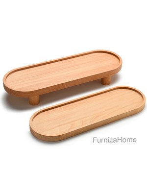 Furniza Home Furnizahome 2'li Ahşap Düzenleyici Sunumluk Servis Tabağı Ayaklı Sunumluk Mutfak Banyo Stand Yağdanlık Altlığı