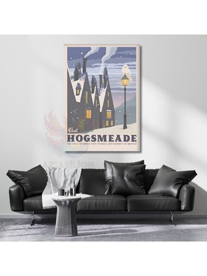 Artarilion Hogsmeade Harry Potter Kanvas Tablo Kar Temalı Tablo Duvar Dekorasyon