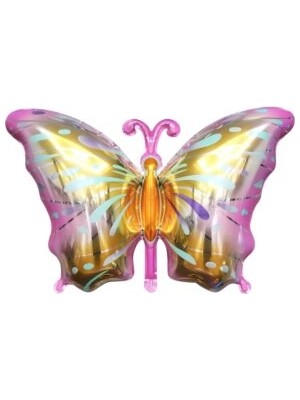 Pırıltılı Pembe Gold Kelebek Folyo Balon 1 Adet