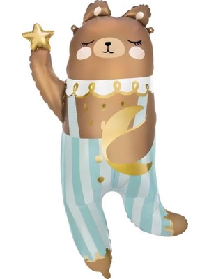 Yıldızlı Teddy Ayı Folyo Balon 1 Adet