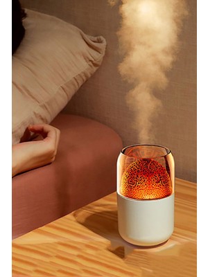 Techno Station Aromatik Difüzör Hava Temizleyici Nemlendirici Rgb Işıklı Yanardağ Temalı Dekoratif Buhar Makinesi