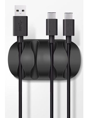 Techno Station 5 Kanallı 3 Adet Kablo Tutucu Düzenleyici Fiş Tutucu Kablo Sabitleyici