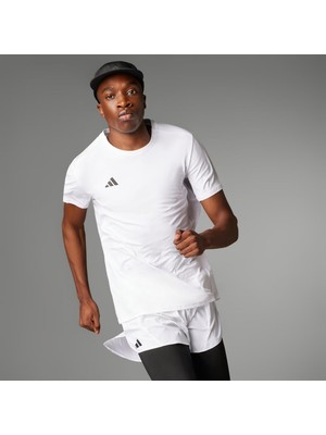 adidas Adizero Essentials Erkek Beyaz Koşu T-Shirt.-