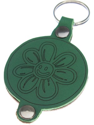 Miawiki Doodle Desenli Deri Anahtarlık, Özel Gün Hediyesi, Çiçek Desenli Deri Anahtarlık, Farklı Desenler