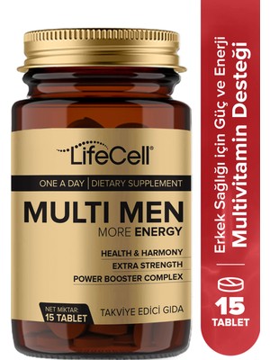 Life Cell Multi Men Power Booster Complex 15 Tablet Erkeklere Multivitamin Desteği Enerji Artırıcı