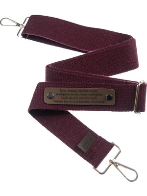 Bordo Renk, Bankacılara Özel Isme Özel Çapraz Kullanım Çanta Omuz Askısı, 180 cm Kişisel Hediyelik