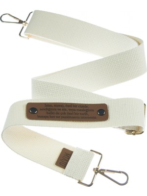 Krem Renk, Kişiye Özel Uzun Çanta Askısı, 220 cm Fonksiyonel ve Şık,  Sevdiğine Özel Hediye