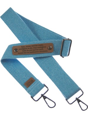 Mavi Renk, Öğretmenler Için Hediyelik Şık Çanta Askısı, Kişiye Özel Tasarım, 220 cm Metal Aksamlı