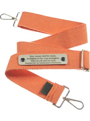 Mercan Renk, Hediyelik Adınıza Özel Çapraz Çanta Askısı, 140 cm Zarif ve Şık Isme Özel Tasarım