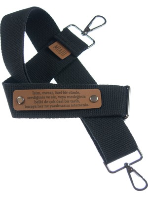 Siyah Renk, Adınıza Özel Üretilmiş, Omuz Çantalarına Uygun, 120 cm Uzunlukta Askı Kayış, Sana Özel