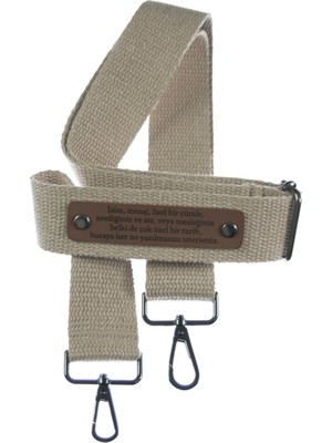 Sütlü Kahve Renginde, Sizin Isminiz Yazılarak Üretilen, 160 cm Uzunluğunda, Çanta Omuz Askısı