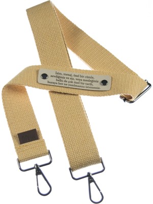 Hardal Renk, Şık ve Fonksiyonel Isme Özel Yedek Çanta Askısı, 160 cm Çapraz Kullanıma Uygun