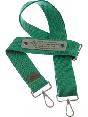 Yeşil Renk, Hızlı ve Rahat Kullanım Için Çapraz Çanta Askısı, Isme Özel 180 cm Şıklık ve Fonksiyonel