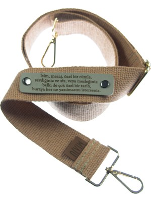 Açık Kahve Renk, Şık Tasarımlı Adınıza Özel Crossbody Çanta Omuz Askısı, 160 cm Tasarım Hediyelik