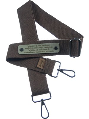 Koyu Kahve Renk, Modaya Uygun Isme Özel Tasarım Çapraz Çanta Askısı, 180 Cm, Sevgiliye Hediye